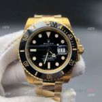 Noob V11 Rolex Submariner Oyster Watch 41mm Yellow Gold Black Ceramic Bezel